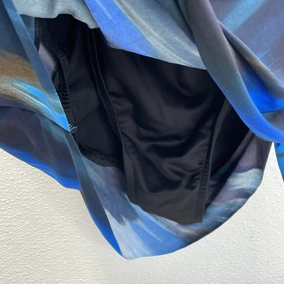 NEW MAGICSUIT Swipe Right Amal One-Shoulder Tankini Top Size 16 Black/Multi - Picture 2 of 6